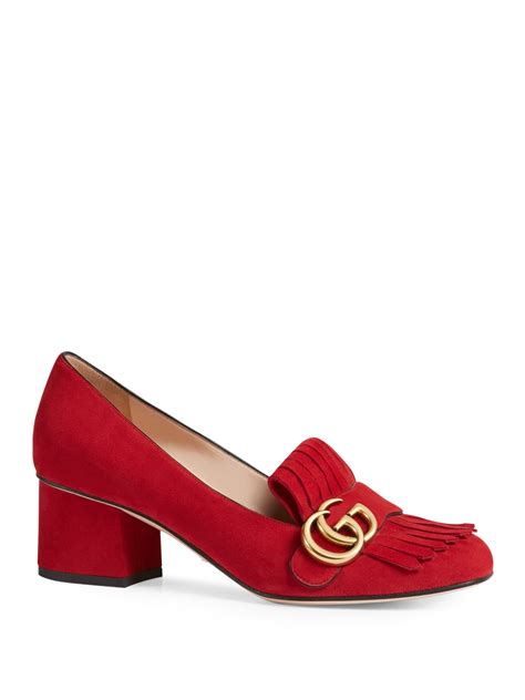 gucci marmont gg re block-heel pumps|marmont high block heels.